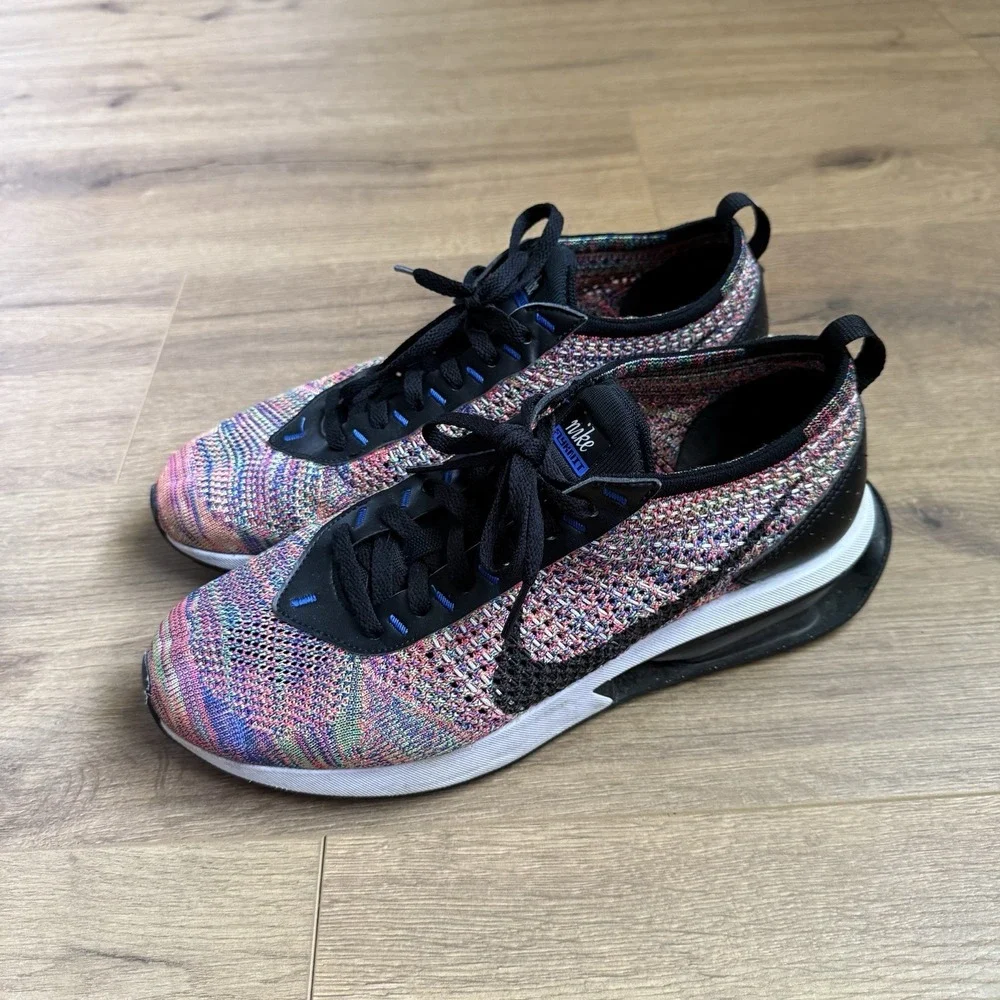 Nike Air Max FlyKnit Racer Multicolor Black Pink Shoes Mens Size 9.5 FD2765-900